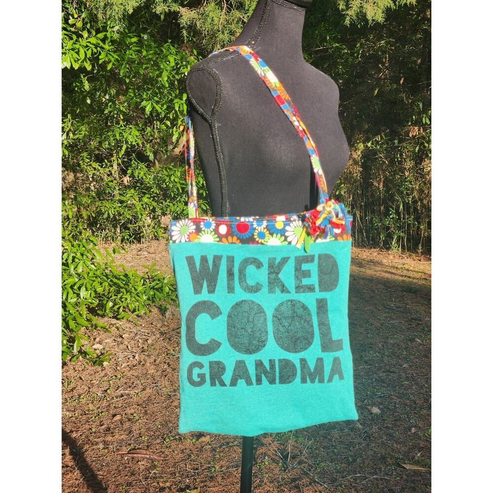 GRANDMA TOTE New Present Reversible Colorful artsy handmade gift Mothers Day